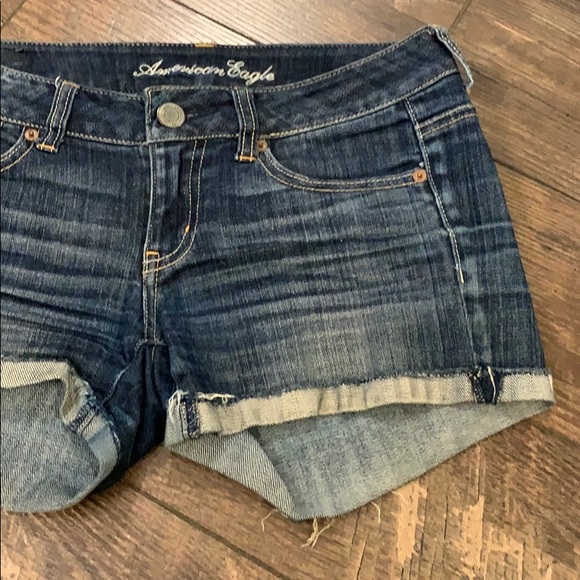 American Eagle Outfitters Pants - AEO Stretch Denim Cuff Jean Shorts